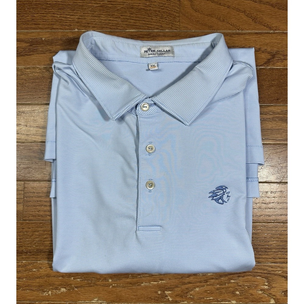 Peter Millar Summer Comfort Striped Polo Shirt Men's XXL Performance Golf Logo‎